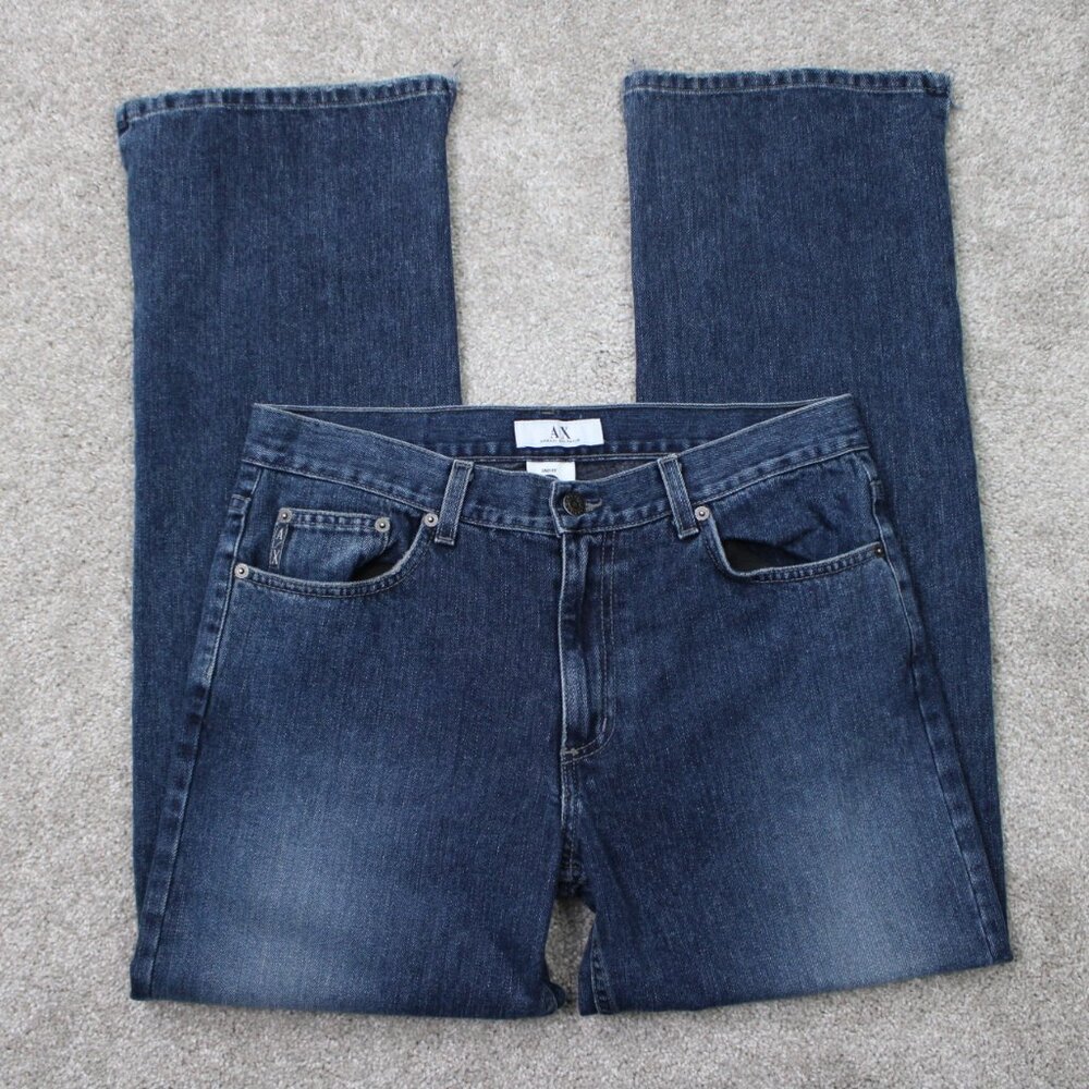 A/X Armani Exchange Jeans Men 33x32 Blue J65 Easy Fit 100% Cotton Straight Denim